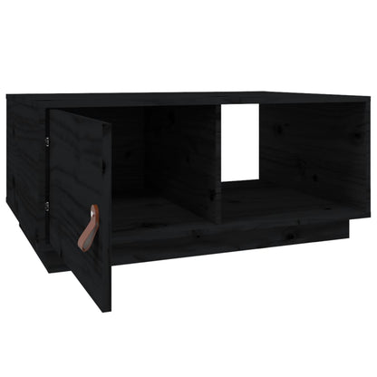 Couchtisch Schwarz 80x50x35,5 cm Massivholz Kiefer - Pazzar.ch