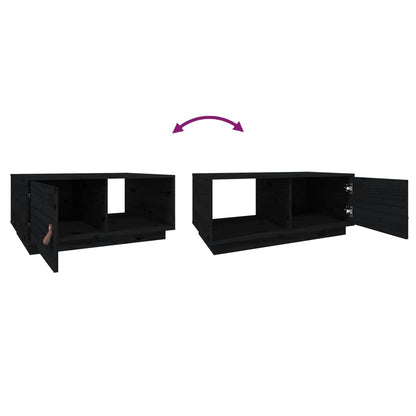 Couchtisch Schwarz 80x50x35,5 cm Massivholz Kiefer - Pazzar.ch