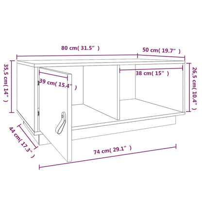 Couchtisch Schwarz 80x50x35,5 cm Massivholz Kiefer - Pazzar.ch