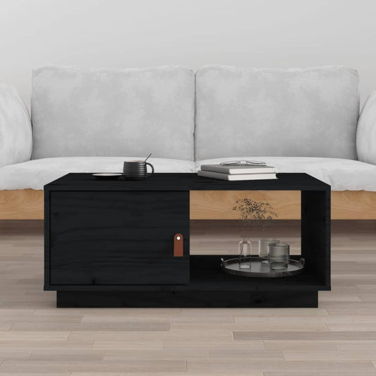 Couchtisch Schwarz 80x50x35,5 cm Massivholz Kiefer - Pazzar.ch