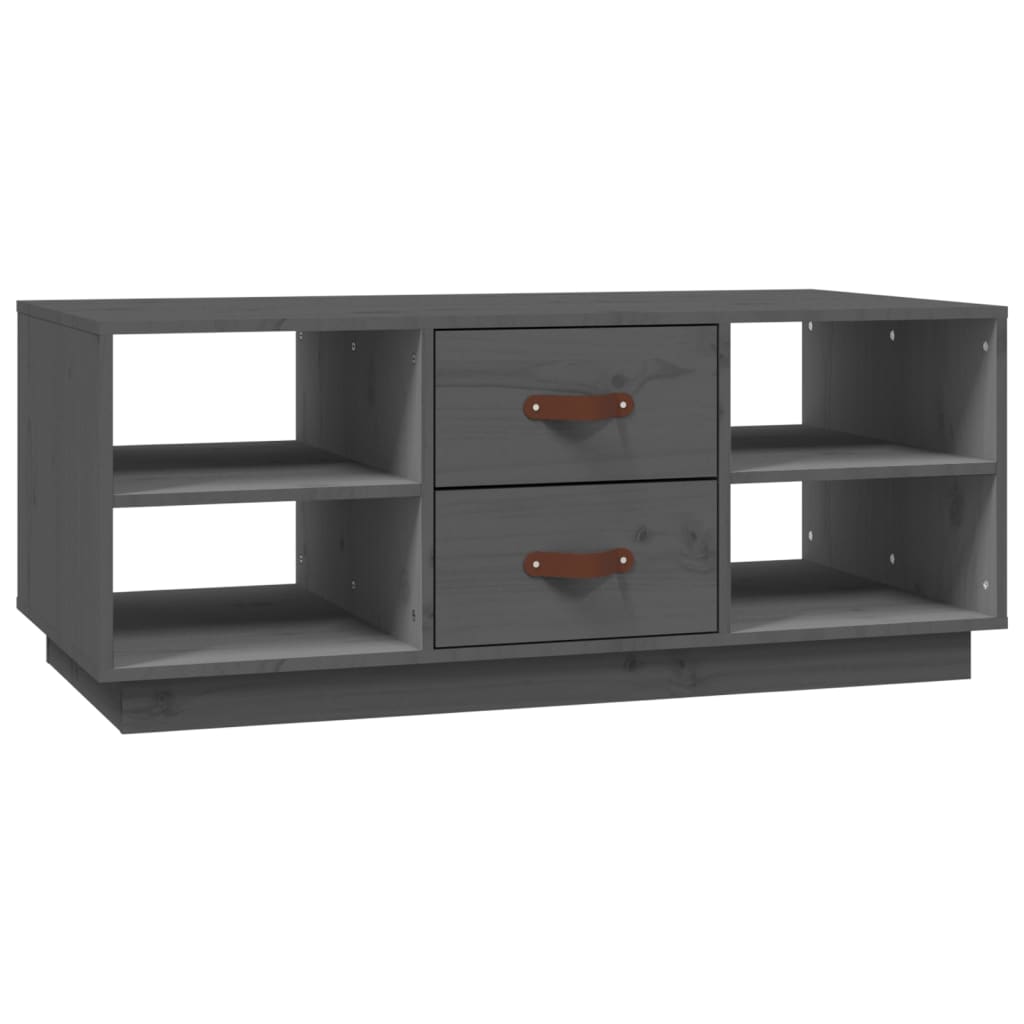 Couchtisch Grau 100x50x41 cm Massivholz Kiefer - Pazzar.ch