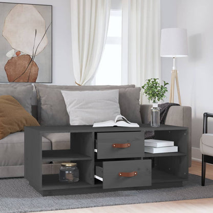 Couchtisch Grau 100x50x41 cm Massivholz Kiefer - Pazzar.ch