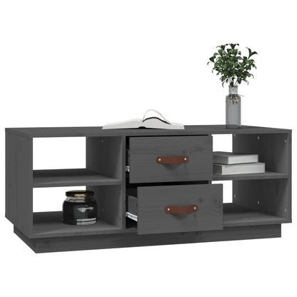 Couchtisch Grau 100x50x41 cm Massivholz Kiefer - Pazzar.ch
