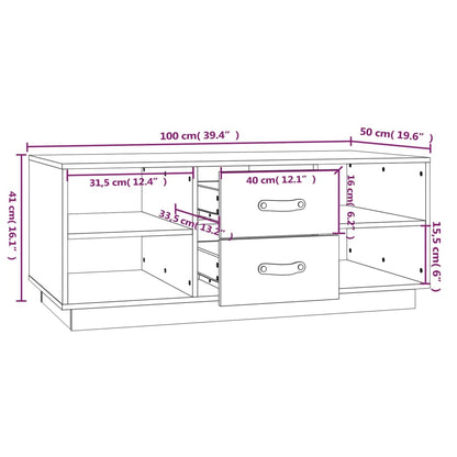 Couchtisch Grau 100x50x41 cm Massivholz Kiefer - Pazzar.ch