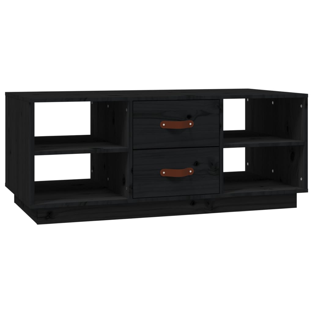 Couchtisch Schwarz 100x50x41 cm Massivholz Kiefer - Pazzar.ch
