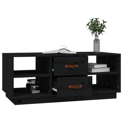 Couchtisch Schwarz 100x50x41 cm Massivholz Kiefer - Pazzar.ch