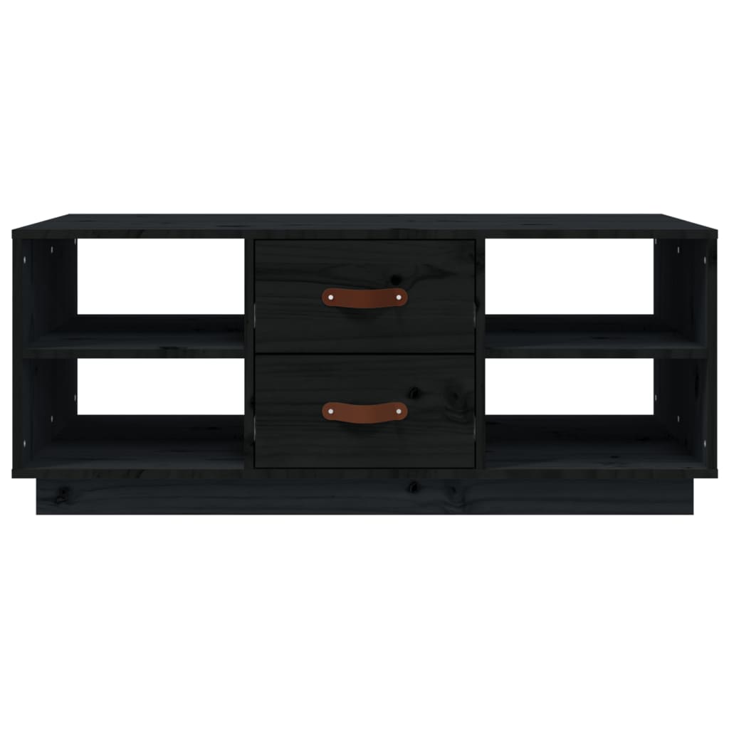 Couchtisch Schwarz 100x50x41 cm Massivholz Kiefer