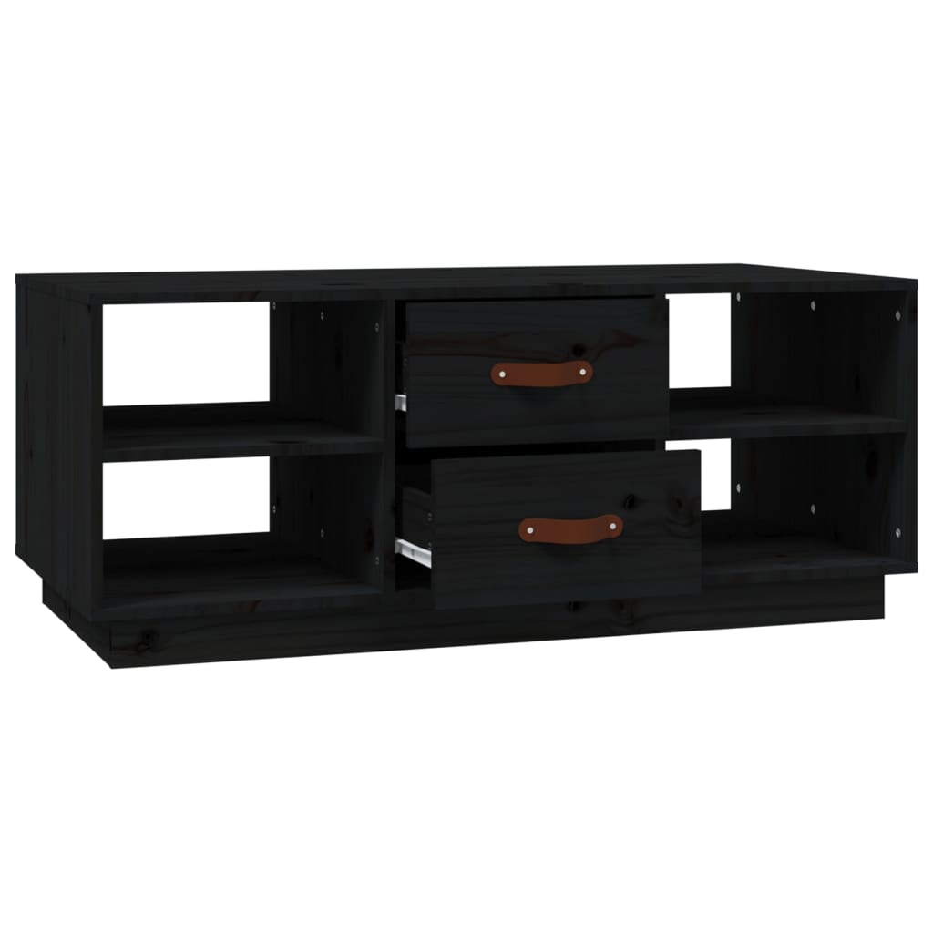 Couchtisch Schwarz 100x50x41 cm Massivholz Kiefer - Pazzar.ch
