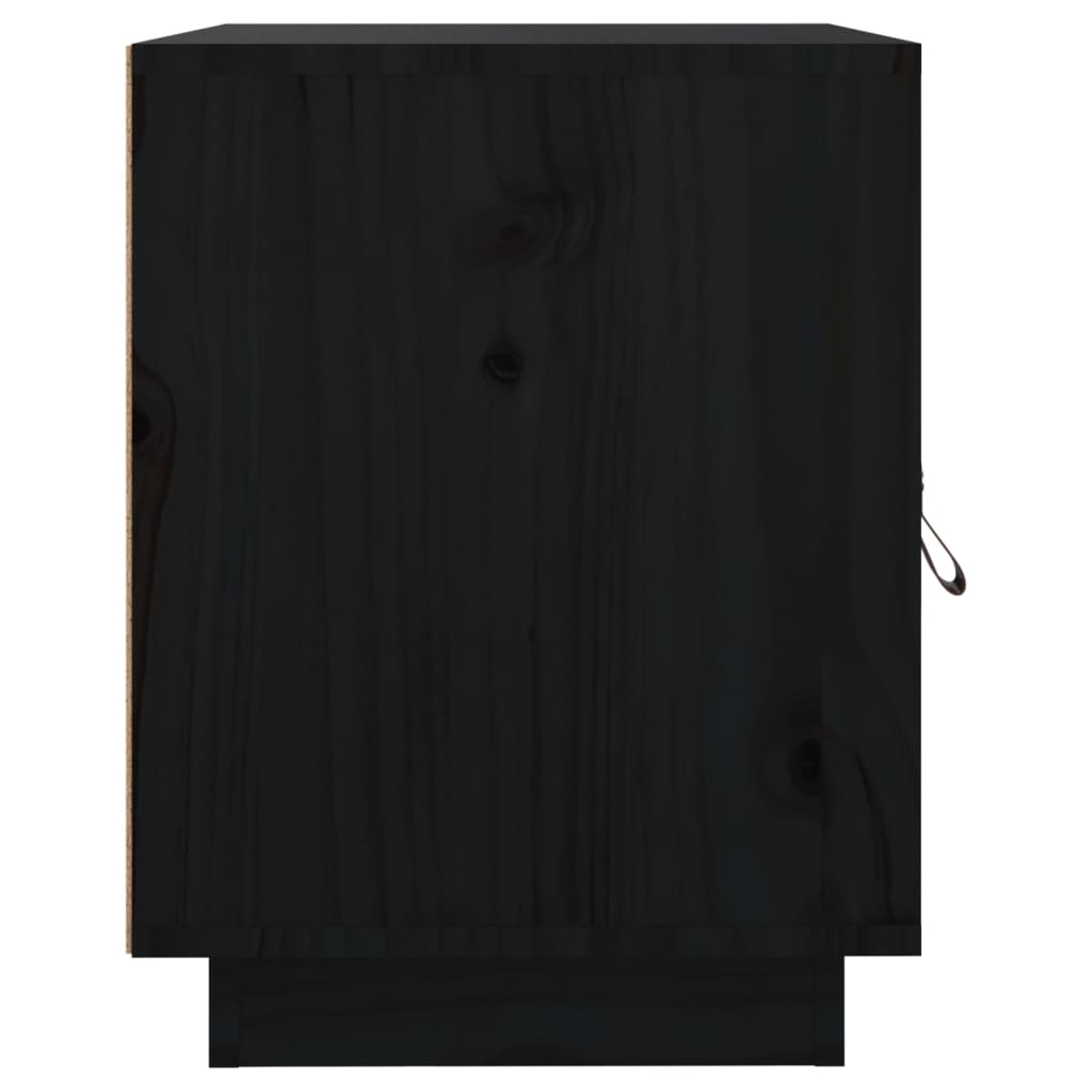 Nachttisch Schwarz 40x34x45 cm Massivholz Kiefer - Pazzar.ch