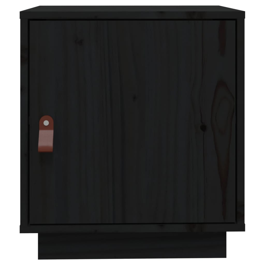 Nachttische 2 Stk. Schwarz 40x34x45 cm Massivholz Kiefer