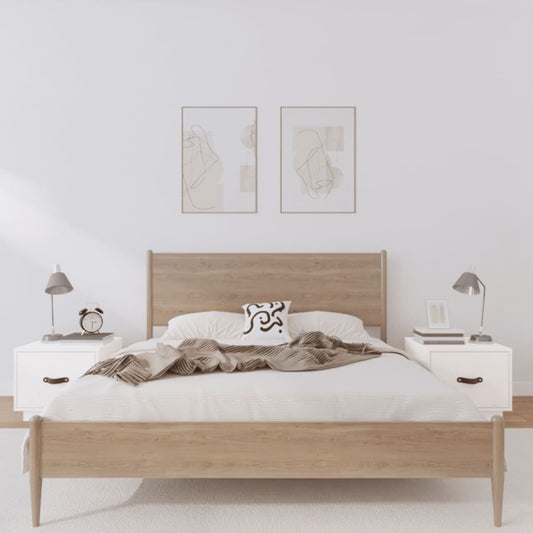 Nachttische 2 Stk. Weiß 40x34x35 cm Massivholz Kiefer - Pazzar.ch