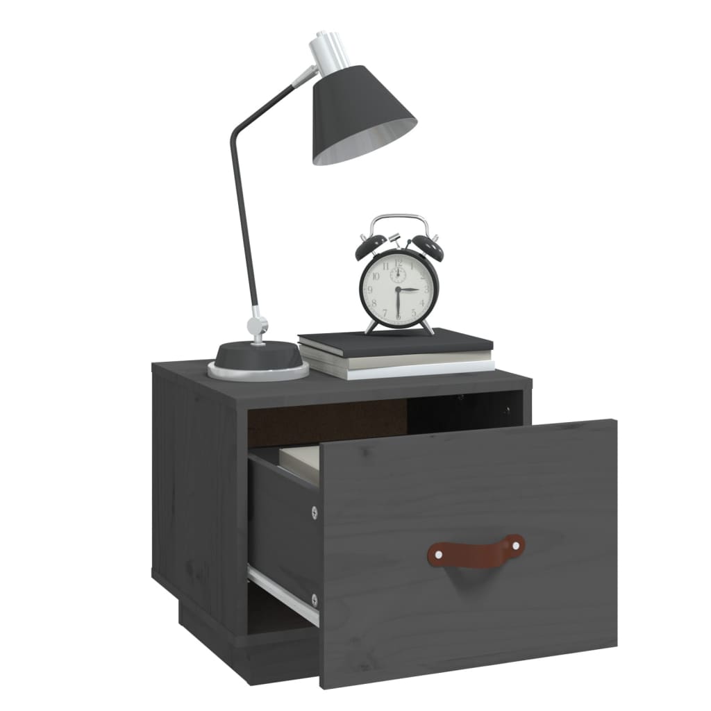Nachttisch Grau 40x34x35 cm Massivholz Kiefer - Pazzar.ch