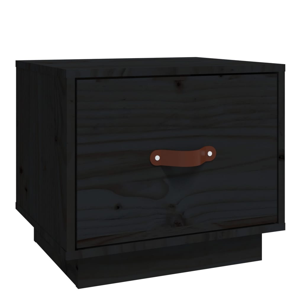 Nachttisch Schwarz 40x34x35 cm Massivholz Kiefer - Pazzar.ch