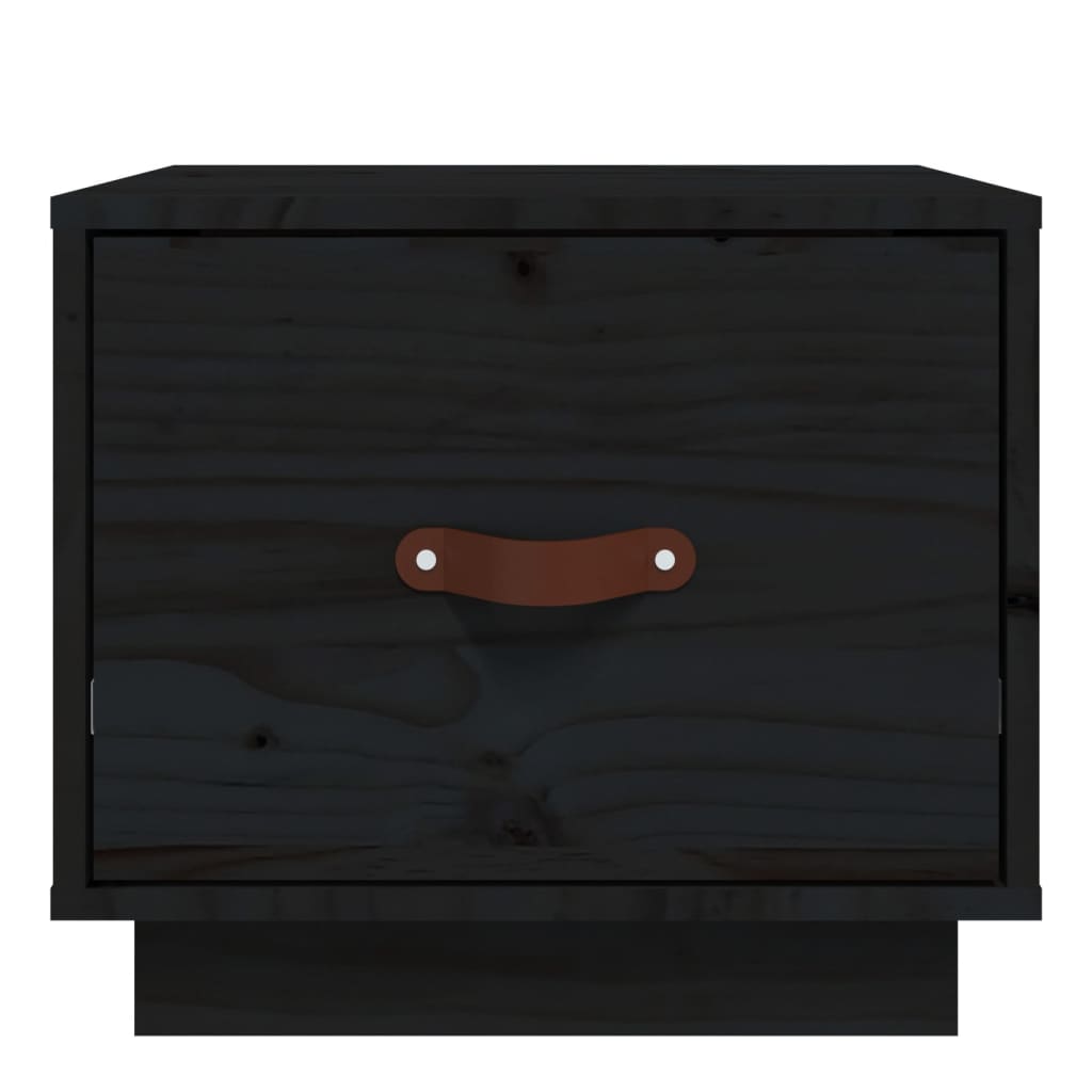 Nachttische 2 Stk. Schwarz 40x34x35 cm Massivholz Kiefer - Pazzar.ch