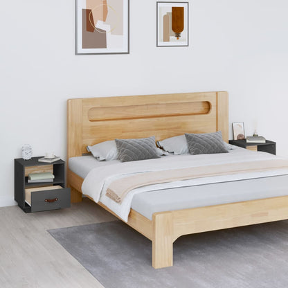 Nachttische 2 Stk. Grau 40x34x45 cm Massivholz Kiefer - Pazzar.ch