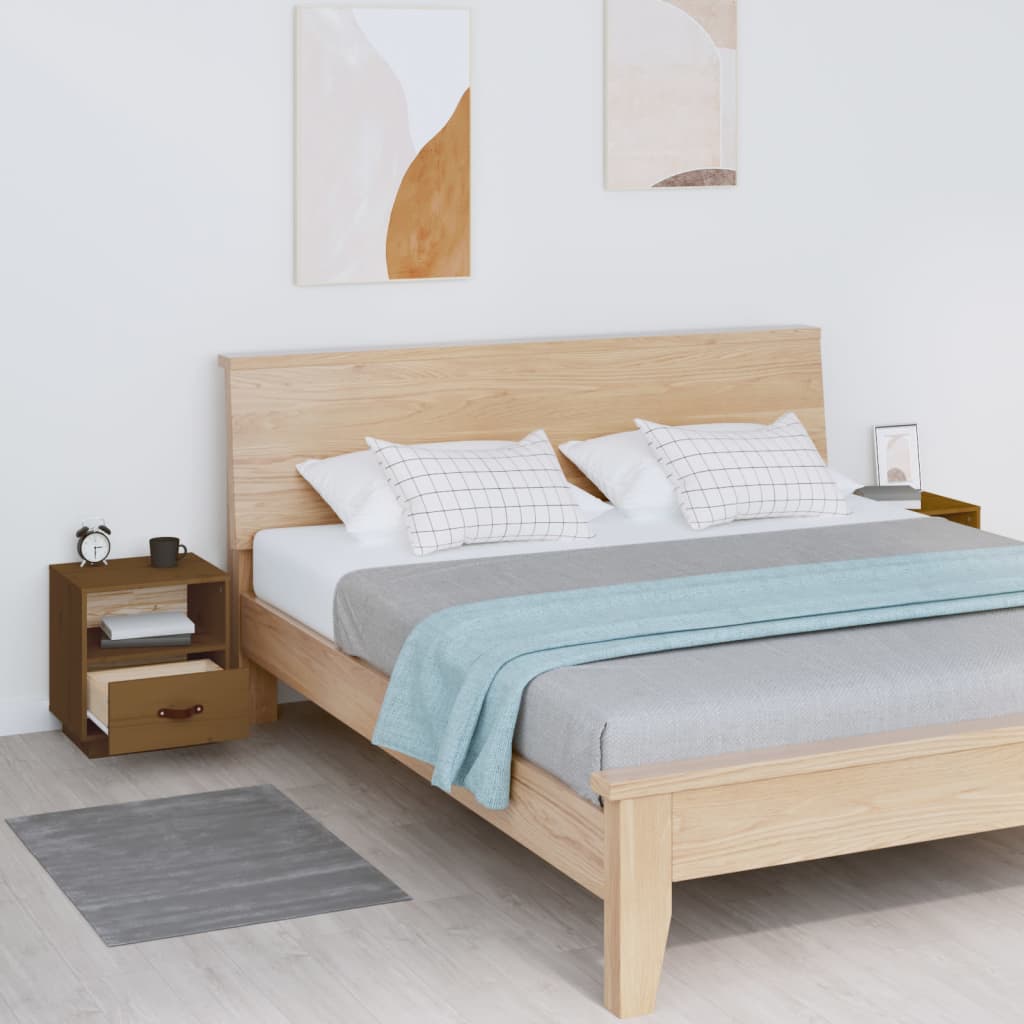 Nachttische 2 Stk. Honigbraun 40x34x45 cm Massivholz Kiefer - Pazzar.ch
