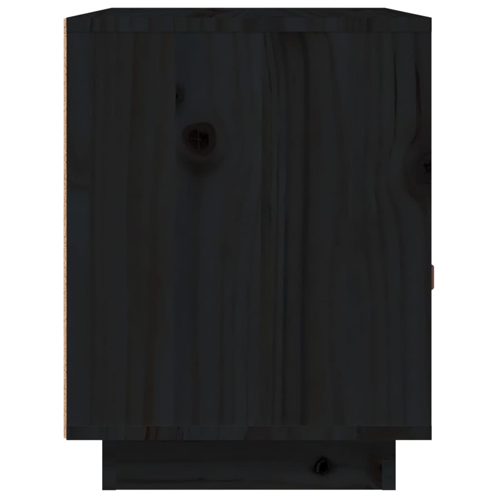 Nachttische 2 Stk. Schwarz 40x34x45 cm Massivholz Kiefer - Pazzar.ch