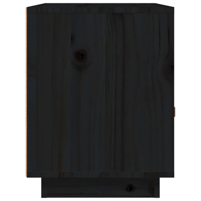 Nachttische 2 Stk. Schwarz 40x34x45 cm Massivholz Kiefer - Pazzar.ch