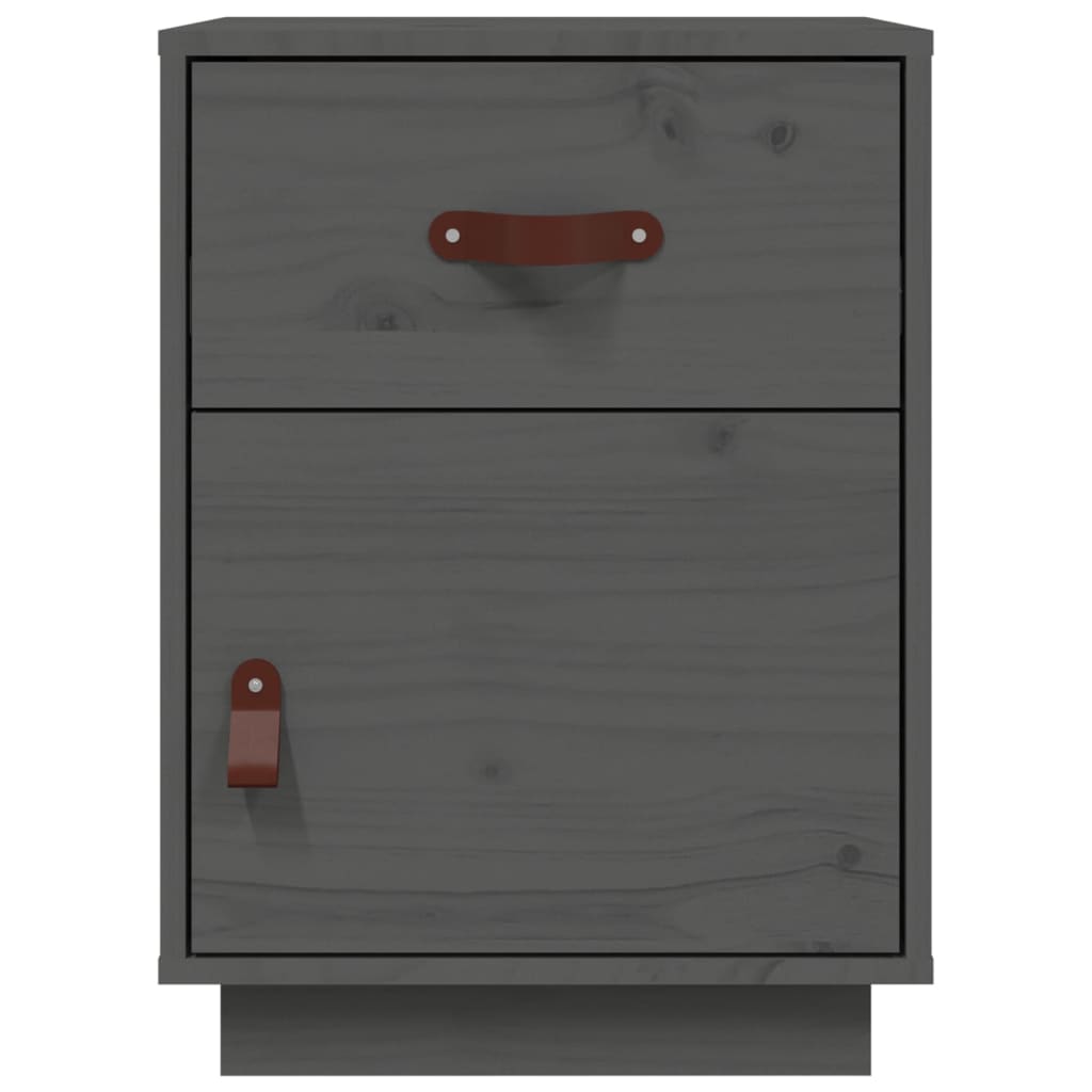 Nachttische 2 Stk. Grau 40x34x55 cm Massivholz Kiefer - Pazzar.ch
