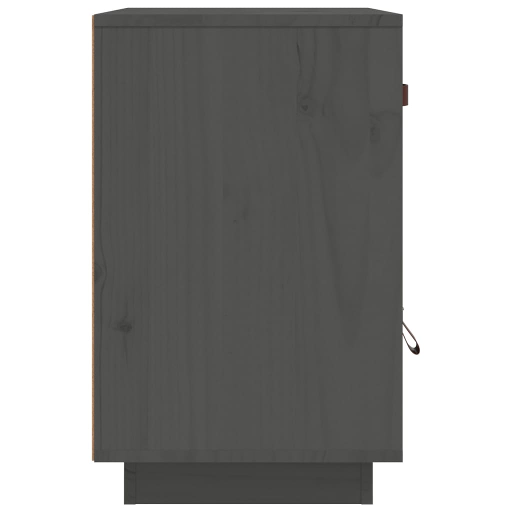 Nachttische 2 Stk. Grau 40x34x55 cm Massivholz Kiefer - Pazzar.ch