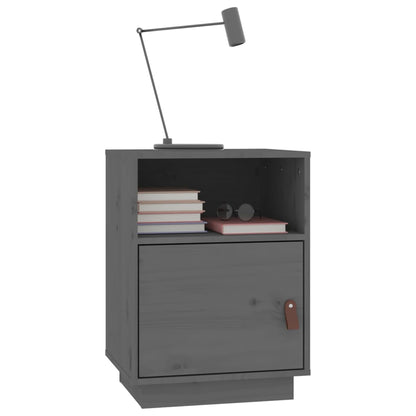 Nachttische 2 Stk. Grau 40x34x55 cm Massivholz Kiefer - Pazzar.ch