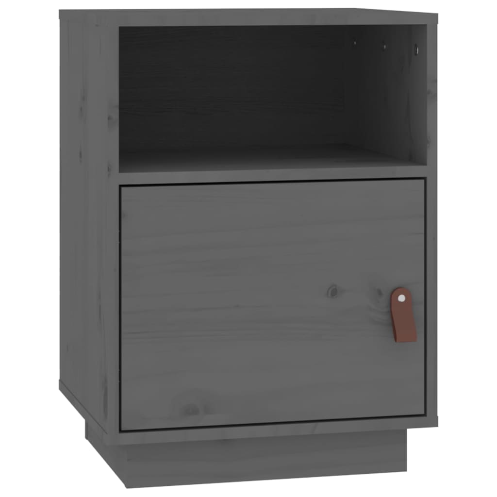 Nachttische 2 Stk. Grau 40x34x55 cm Massivholz Kiefer - Pazzar.ch