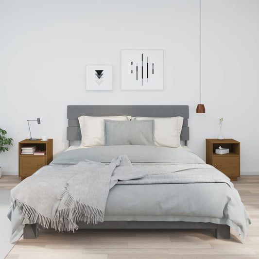 Nachttische 2 Stk. Honigbraun 40x34x55 cm Massivholz Kiefer - Pazzar.ch