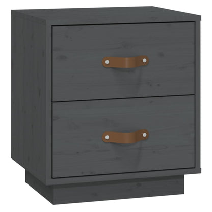 Nachttische 2 Stk. Grau 40x34x45 cm Massivholz Kiefer - Pazzar.ch