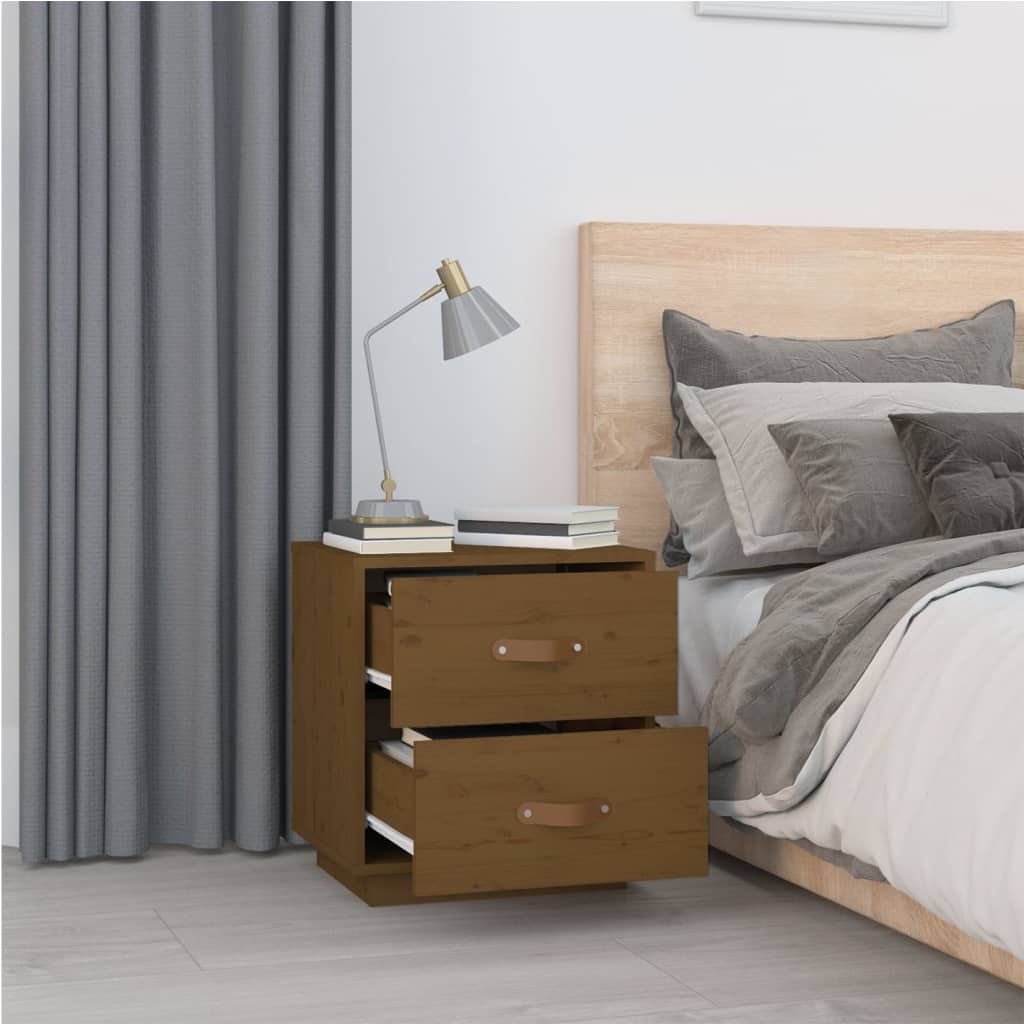 Nachttische 2 Stk. Honigbraun 40x34x45 cm Massivholz Kiefer - Pazzar.ch