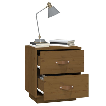 Nachttische 2 Stk. Honigbraun 40x34x45 cm Massivholz Kiefer - Pazzar.ch
