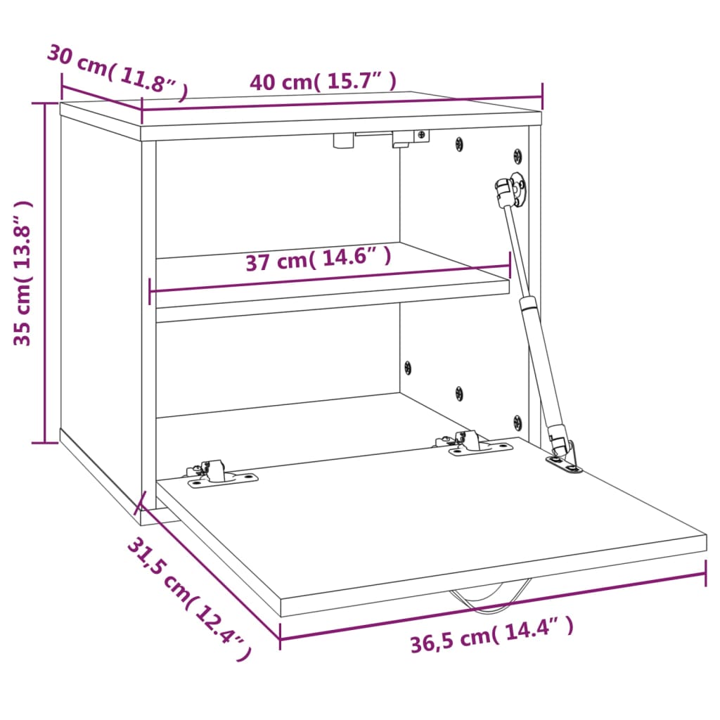 Wandschrank Honigbraun 40x30x35 cm Massivholz Kiefer - Pazzar.ch