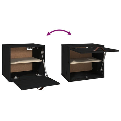 Wandschrank Schwarz 40x30x35 cm Massivholz Kiefer - Pazzar.ch