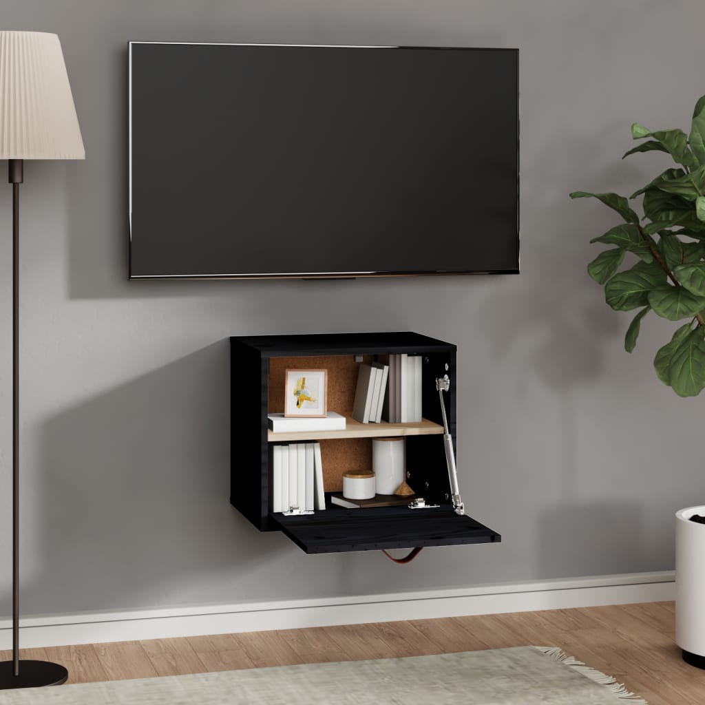 Wandschrank Schwarz 40x30x35 cm Massivholz Kiefer - Pazzar.ch