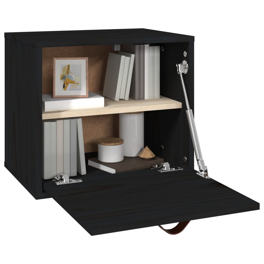 Wandschrank Schwarz 40x30x35 cm Massivholz Kiefer - Pazzar.ch