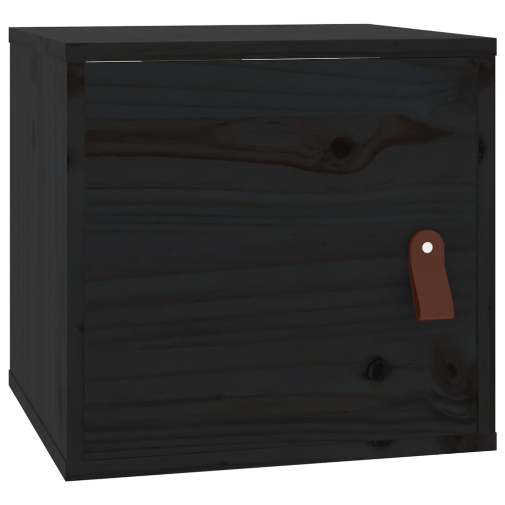 Wandschränke 2 Stk. Schwarz 31,5x30x30 cm Massivholz Kiefer - Pazzar.ch