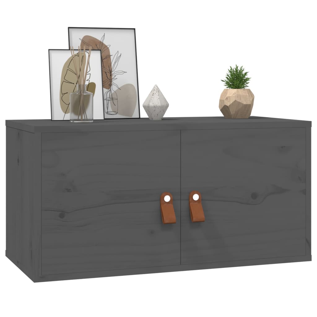 Wandschränke 2 Stk. Grau 60x30x30 cm Massivholz Kiefer - Pazzar.ch