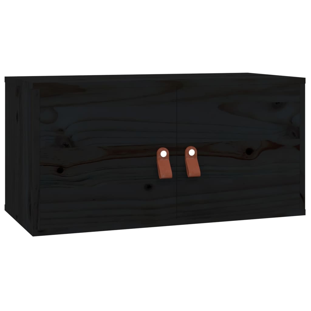 Wandschränke 2 Stk. Schwarz 60x30x30 cm Massivholz Kiefer - Pazzar.ch