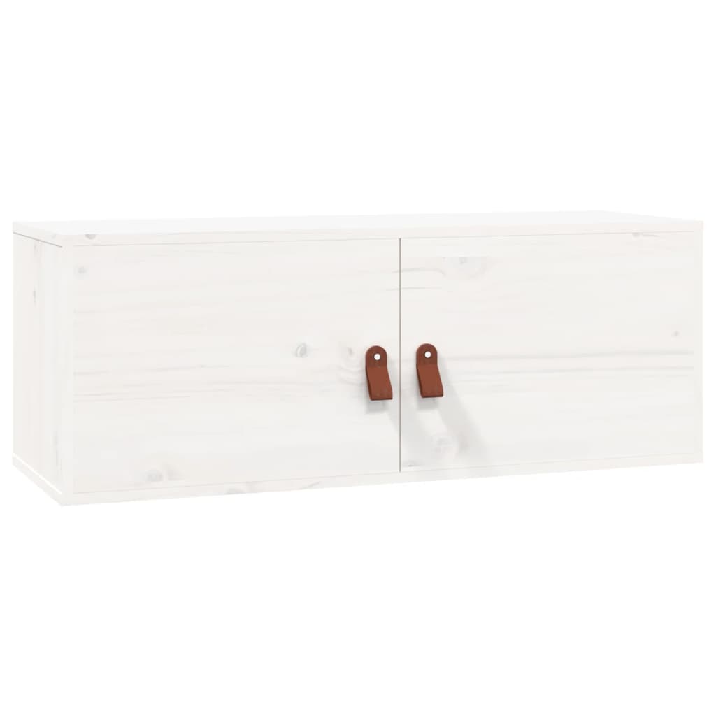 Wandschrank Weiß 80x30x30 cm Massivholz Kiefer - Pazzar.ch
