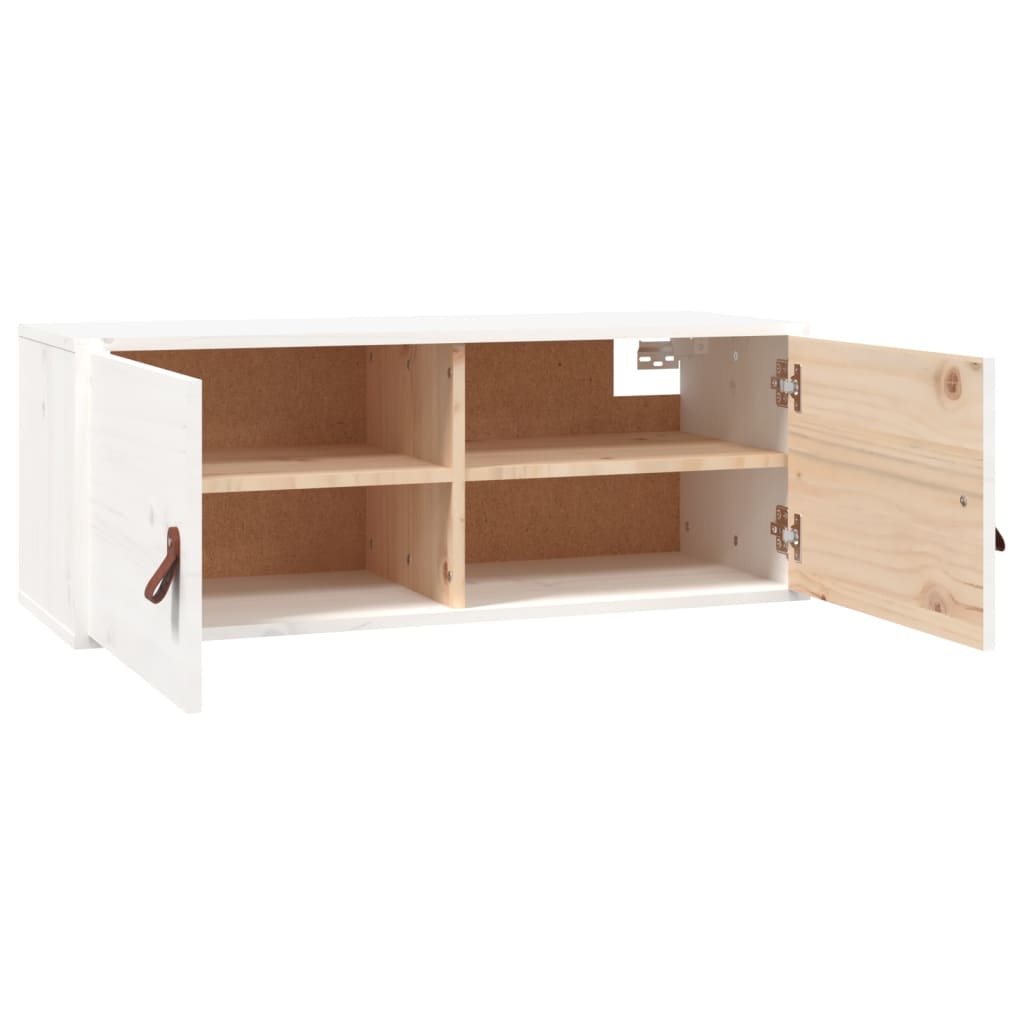 Wandschrank Weiß 80x30x30 cm Massivholz Kiefer - Pazzar.ch