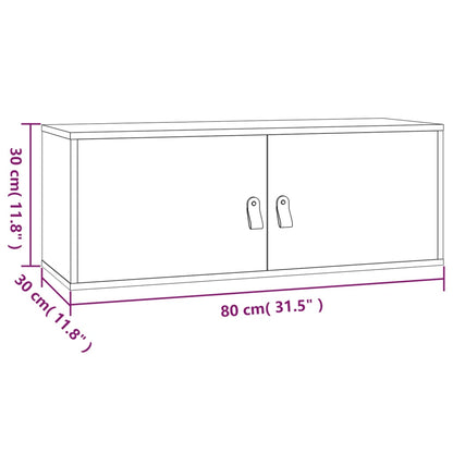 Wandschrank Weiß 80x30x30 cm Massivholz Kiefer - Pazzar.ch