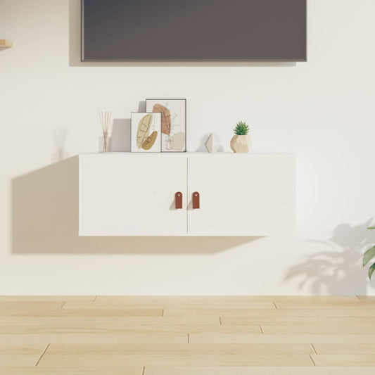 Wandschrank Weiß 80x30x30 cm Massivholz Kiefer - Pazzar.ch