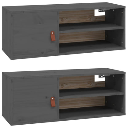 Wandschränke 2 Stk. Grau 80x30x30 cm Massivholz Kiefer - Pazzar.ch