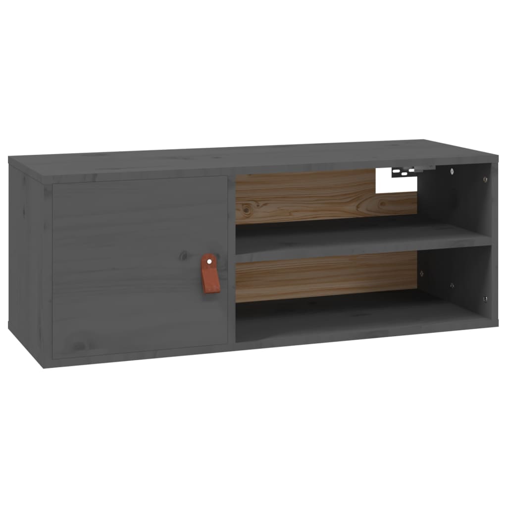 Wandschränke 2 Stk. Grau 80x30x30 cm Massivholz Kiefer - Pazzar.ch