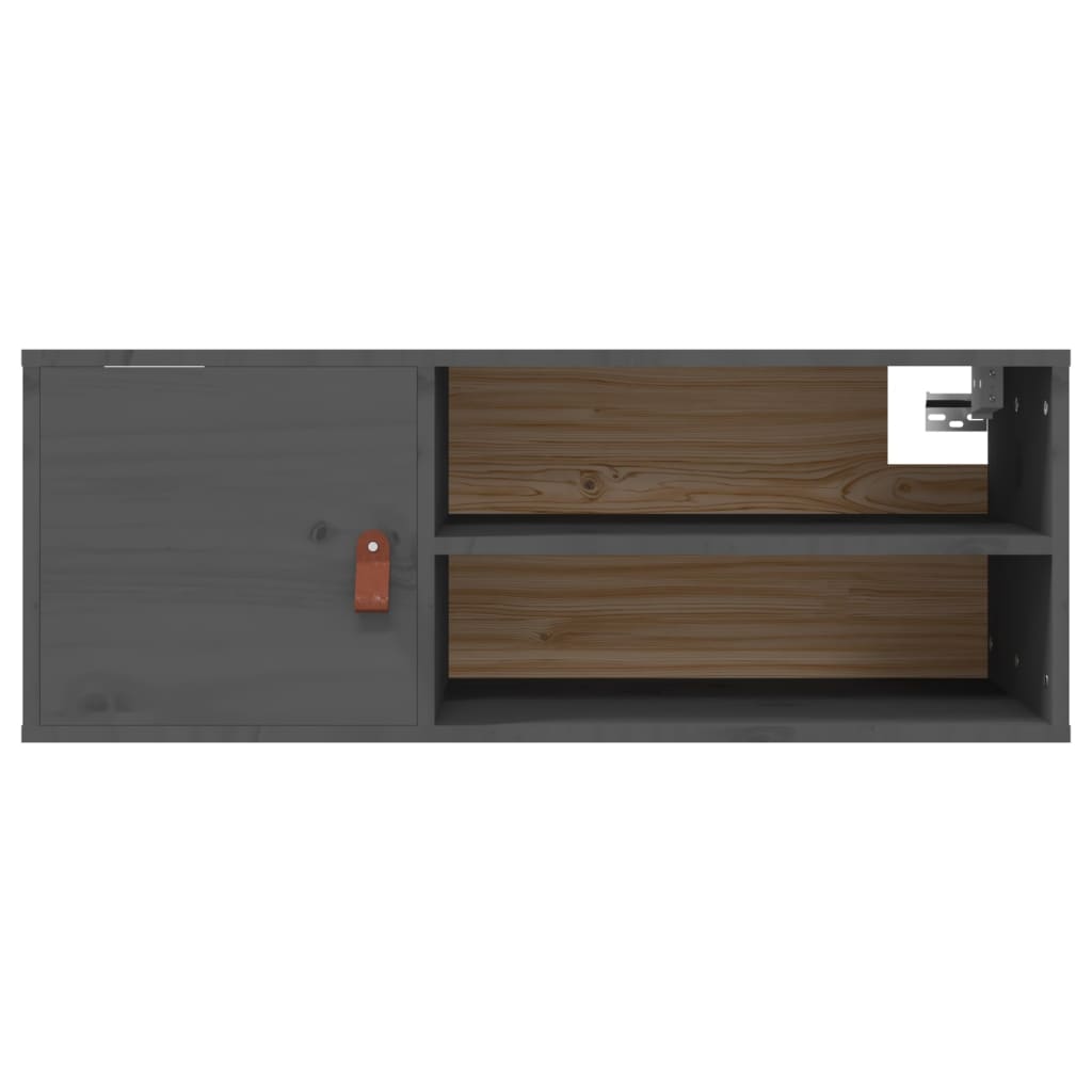 Wandschränke 2 Stk. Grau 80x30x30 cm Massivholz Kiefer - Pazzar.ch