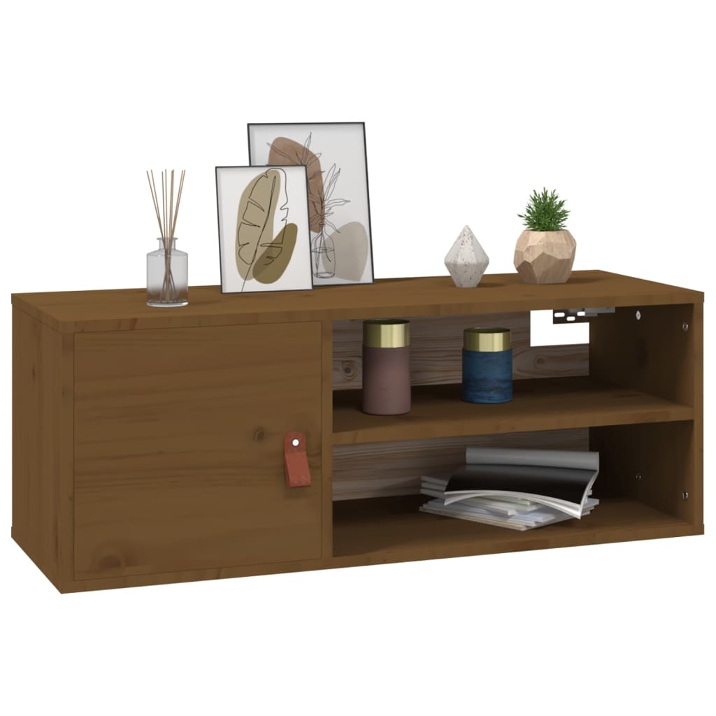 Wandschrank Honigbraun 80x30x30 cm Massivholz Kiefer - Pazzar.ch