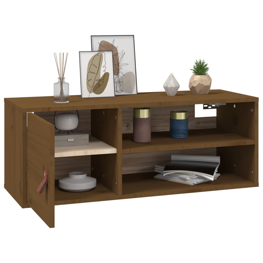 Wandschrank Honigbraun 80x30x30 cm Massivholz Kiefer - Pazzar.ch