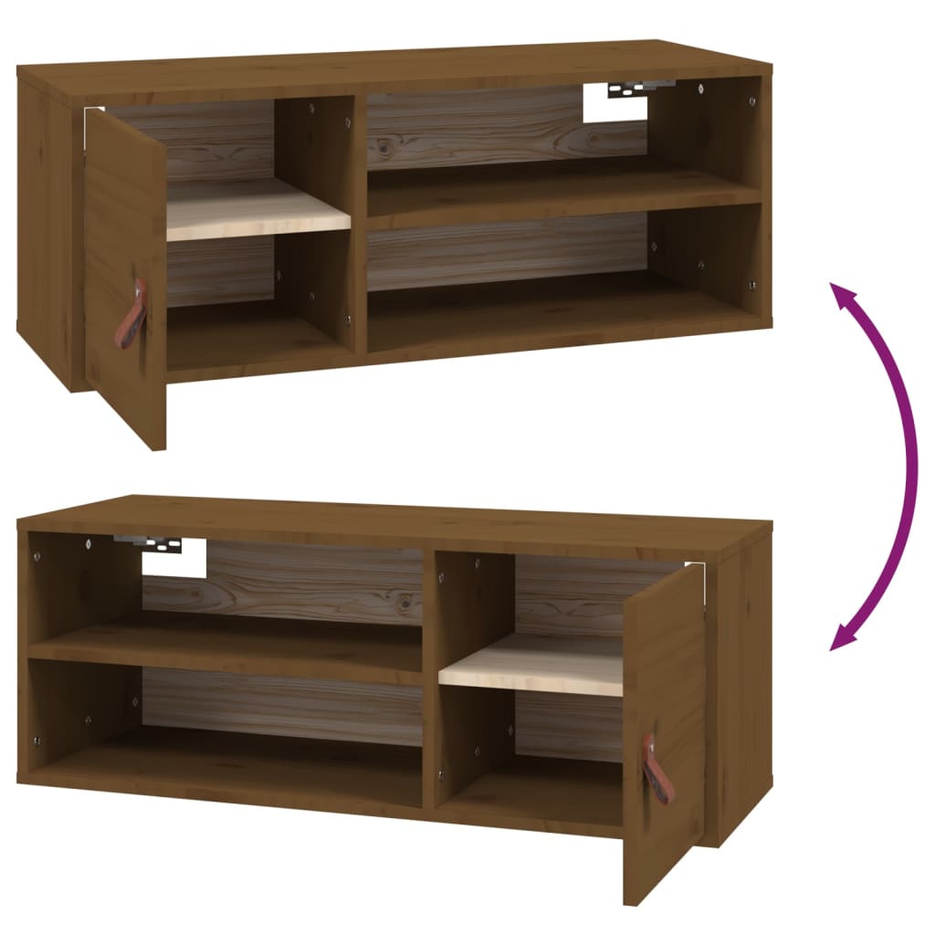 Wandschrank Honigbraun 80x30x30 cm Massivholz Kiefer - Pazzar.ch