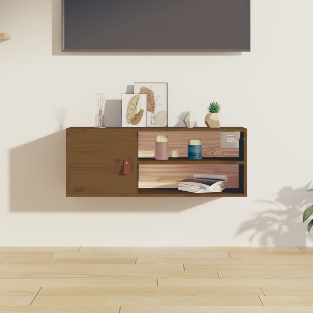 Wandschrank Honigbraun 80x30x30 cm Massivholz Kiefer - Pazzar.ch