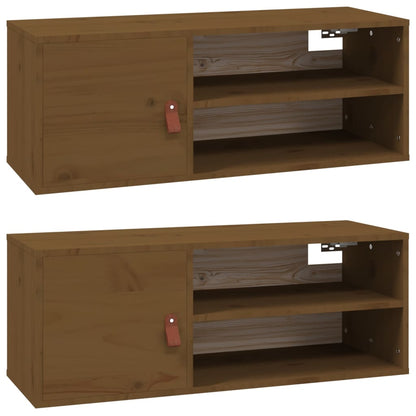 Wandschränke 2 Stk. Honigbraun 80x30x30 cm Massivholz Kiefer - Pazzar.ch