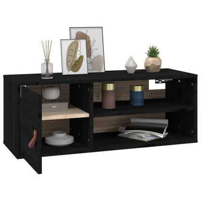 Wandschränke 2 Stk. Schwarz 80x30x30 cm Massivholz Kiefer - Pazzar.ch